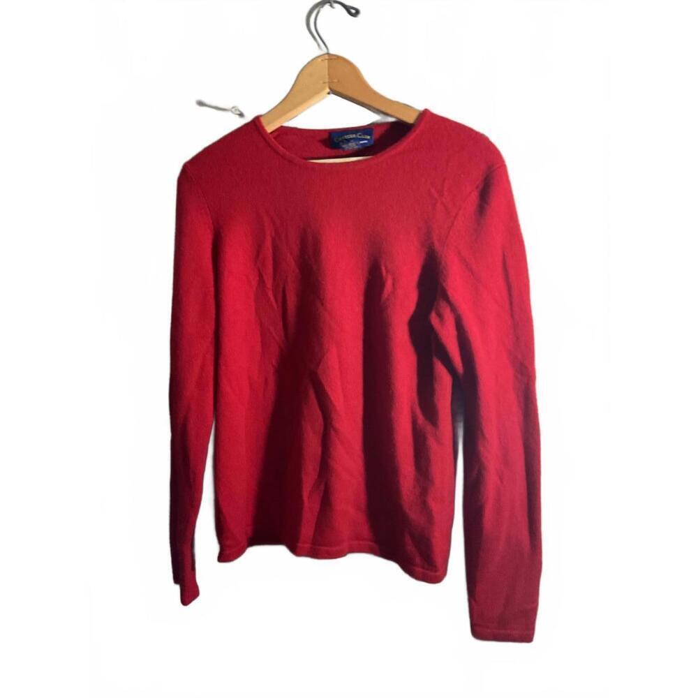 Charter Club Red 2-Ply Cashmere Crew Neck Sweater Medium